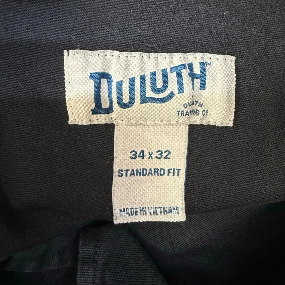Duluth Trading Co. Jeans Men's 34x32 Black Flex Firehose Straight Leg Work EUC